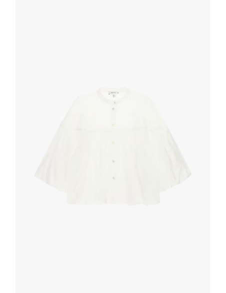 Ruimvallende blouse met vleermuismouwen en ronde hals Dixie