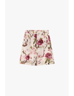 Dixie bermuda met bloemenprint, plooien en zakken 2