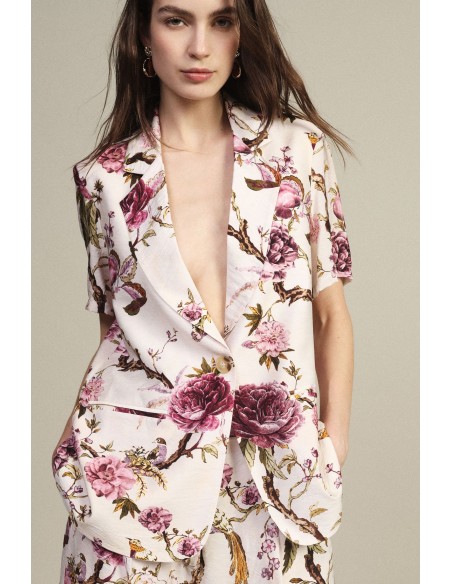 Korte blazer met korte mouwen en bloemenprint van Dixie