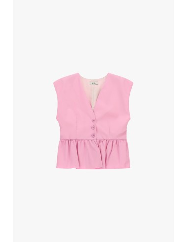 Kort gilet met knopen en gerimpelde volant Dixie