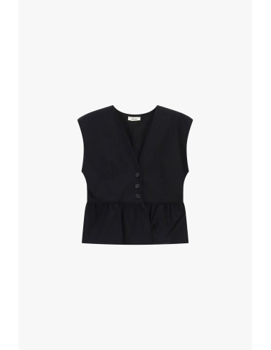 Kort gilet met knopen en gerimpelde volant Dixie