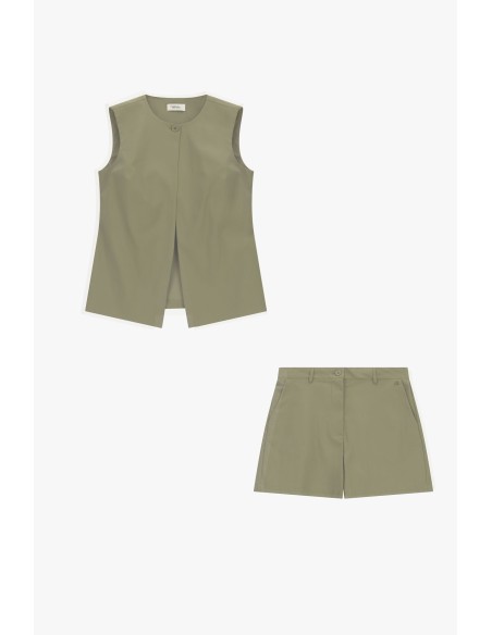 Dixie mouwloos vest met knoopsluiting