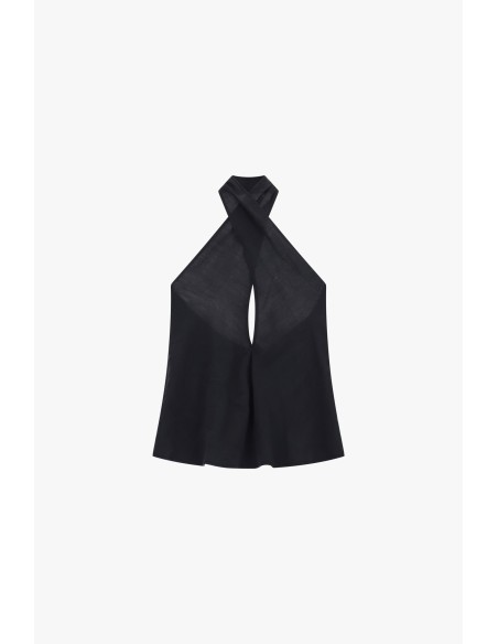 Mouwloze overslagtop met halterneck Dixie