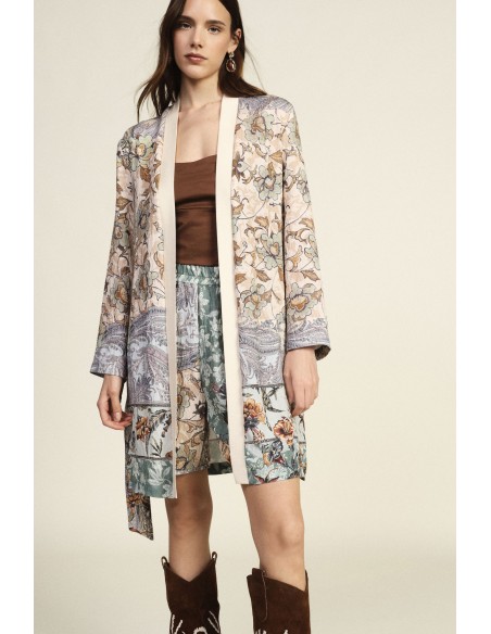 Lichte jas met bloemenprint en bijpassende riem Dixie