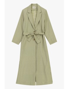 Dixie Fantasie Midi-Trenchcoat met microprint en ceintuur