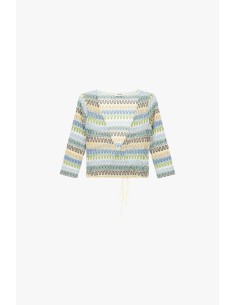 Dixie Top met lange mouwen, overslagmodel en golvend patroon 2