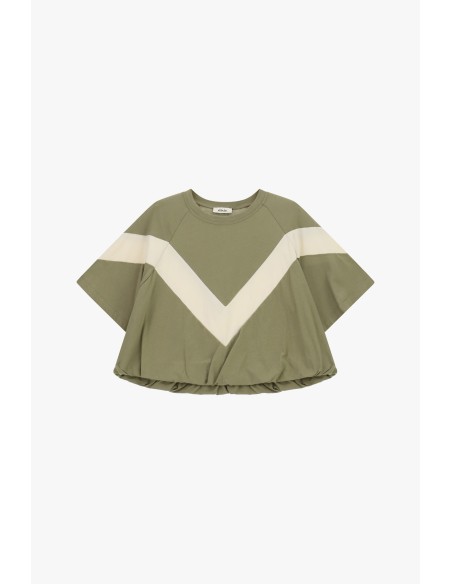 T-shirt met wijde mouwen en V-inzet van Dixie