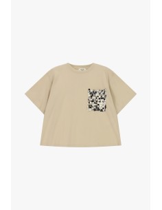 T-shirt met opgestikt zakje en pailletten Dixie