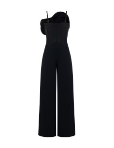 Palazzo-jumpsuit van katoen met grote gestructureerde roos, Rinascimento 2
