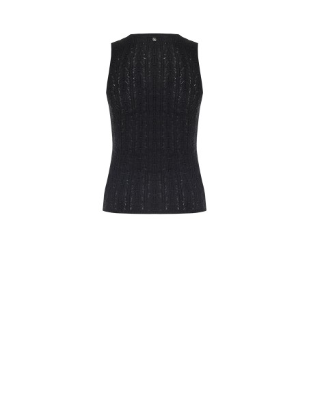 Aansluitende katoenen tricot top met hoge hals van Rinascimento