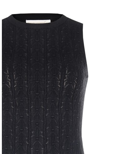 Aansluitende katoenen tricot top met hoge hals van Rinascimento