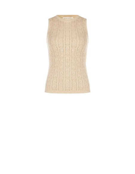 Aansluitende katoenen tricot top met hoge hals van Rinascimento