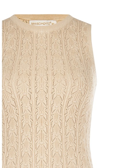 Aansluitende katoenen tricot top met hoge hals van Rinascimento