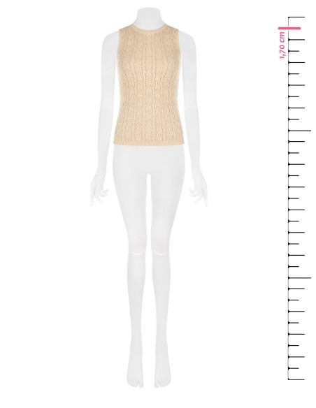 Aansluitende katoenen tricot top met hoge hals van Rinascimento