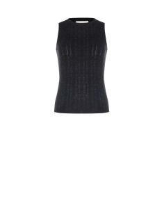 Aansluitende katoenen tricot top met hoge hals van Rinascimento
