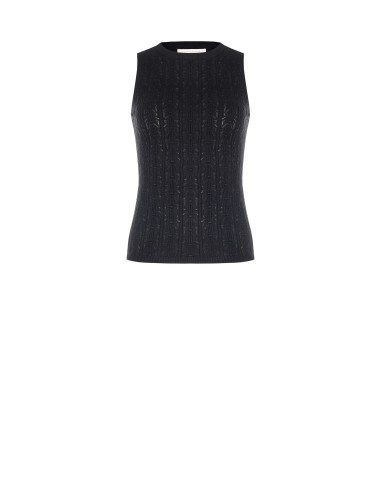 Aansluitende katoenen tricot top met hoge hals van Rinascimento