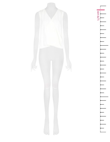 Vloeiende blouse van mat satijn met V-hals en overslag Rinascimento