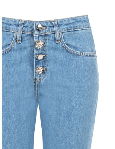 Flare-jeans met juweelknopen van Rinascimento