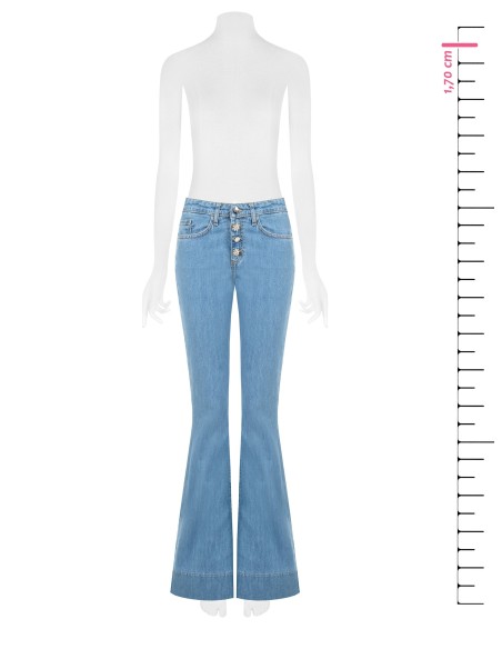 Flare-jeans met juweelknopen van Rinascimento
