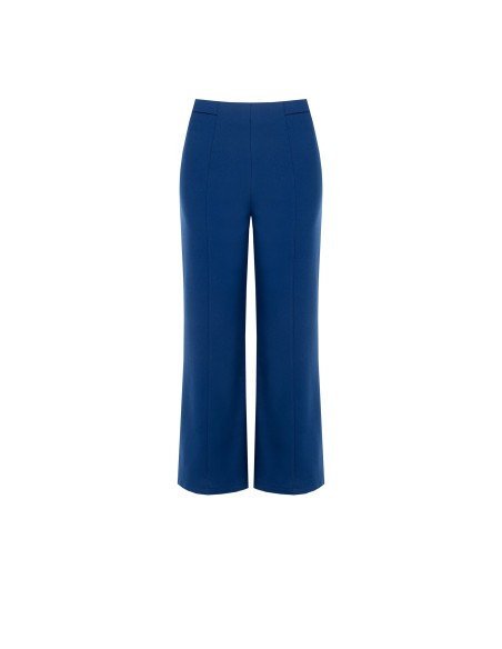 Cropped broek van scuba-crêpe met elastische tailleband van Rinascimento