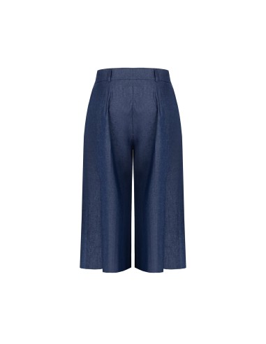 Culottebroek van lichte denim met Rr Rinascimento-logolabel