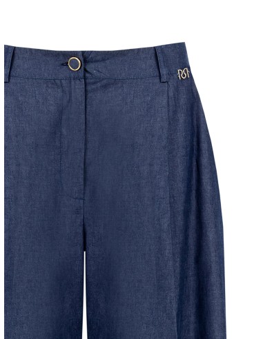 Culottebroek van lichte denim met Rr Rinascimento-logolabel