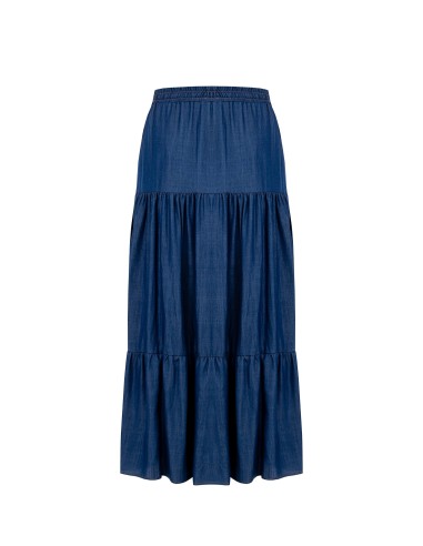 Lange rok met stroken van licht denim Rinascimento Curvy