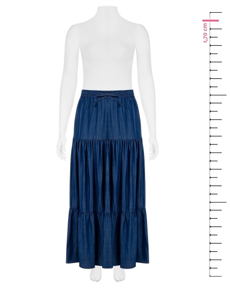 Lange rok met stroken van licht denim Rinascimento Curvy