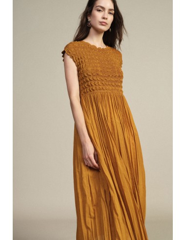 Dixie-jurk met V-hals en gerimpeld detail