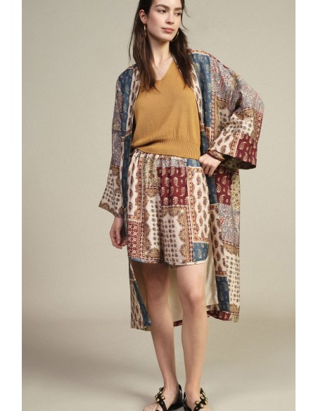 Dixie regular-fit shorts met patchwork-paisleyprint