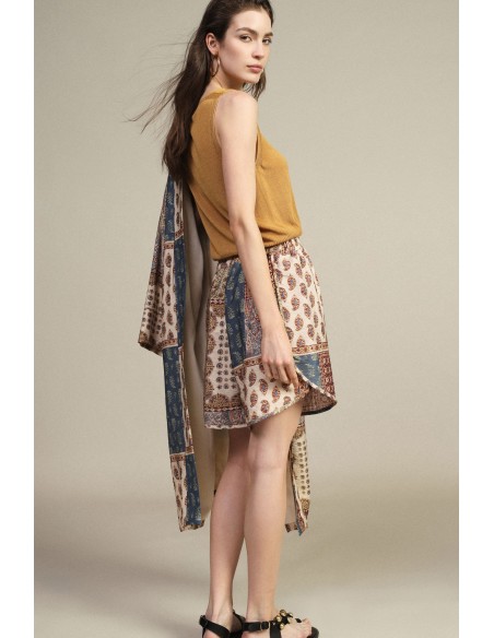 Dixie regular-fit shorts met patchwork-paisleyprint