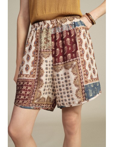 Dixie regular-fit shorts met patchwork-paisleyprint