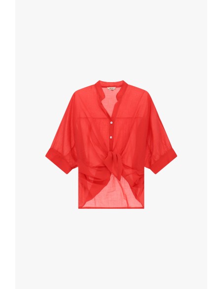 Cropped blouse met knoopdetail aan de voorkant en omgeslagen mouwen van Dixie
