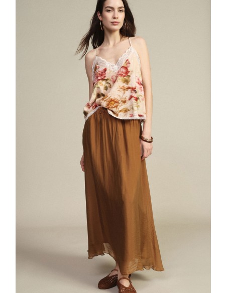 Dixie A-lijn midi-rok met elastische taille