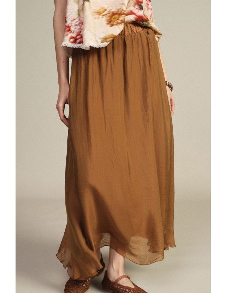Dixie A-lijn midi-rok met elastische taille