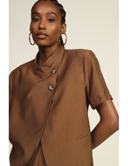 Korte double-breasted blazer met korte mouwen Dixie