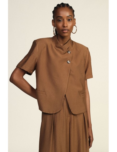 Korte double-breasted blazer met korte mouwen Dixie