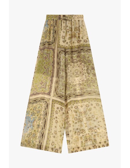 Palazzobroek met patchworkprint en elastische taille Dixie