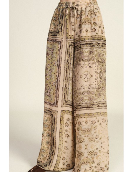 Palazzobroek met patchworkprint en elastische taille Dixie