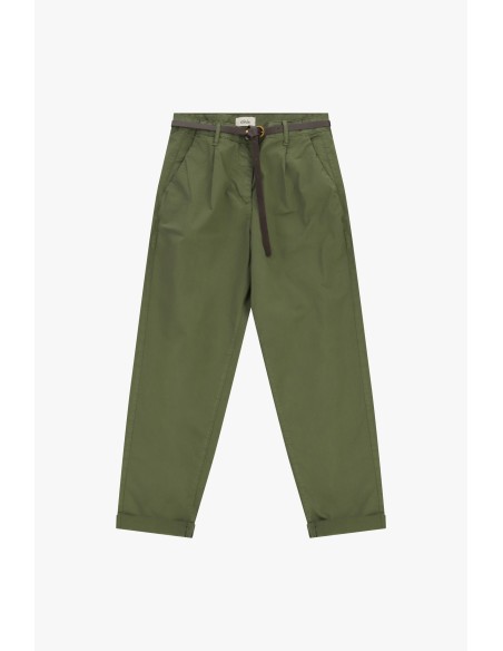Chino-fit broek met smalle tailleband en omslagen van Dixie