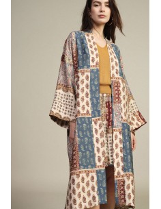 Dusterjas met patchwork-paisleyprint Dixie