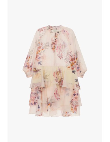 Korte jurk met ruches en bloemenprint Dixie