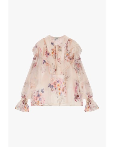Ruime blouse met bloemenprint en volant Dixie