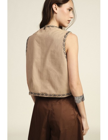 Kort gilet met bloemenborduursels van Dixie