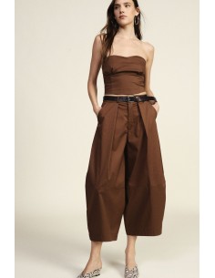 Cropped Palazzo-broek met riem en plooien van Dixie
