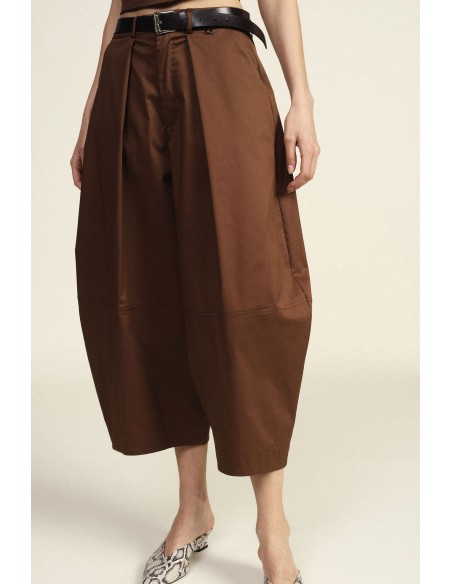 Cropped Palazzo-broek met riem en plooien van Dixie