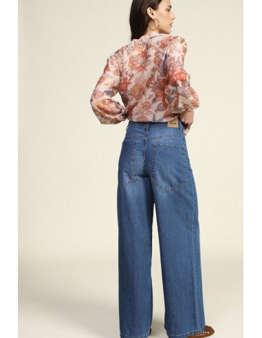 Dixie jeans met wijde pijpen en vijf zakken