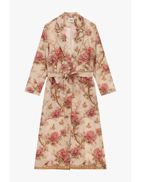 Lange top met bloemenprint en ceintuur Dixie