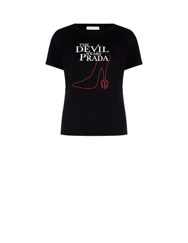 Regular T-shirt «Il Diavolo Veste Prada» met stiletto-print van Rinascimento