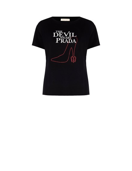 Regular T-shirt «Il Diavolo Veste Prada» met stiletto-print van Rinascimento